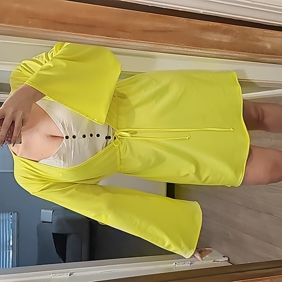 Yana K Neon Yellow Cover Up Dress - Picture 1 of 6